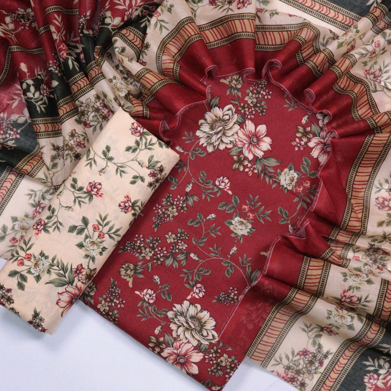 BINSAEED PRINTED LAWN 3PCS